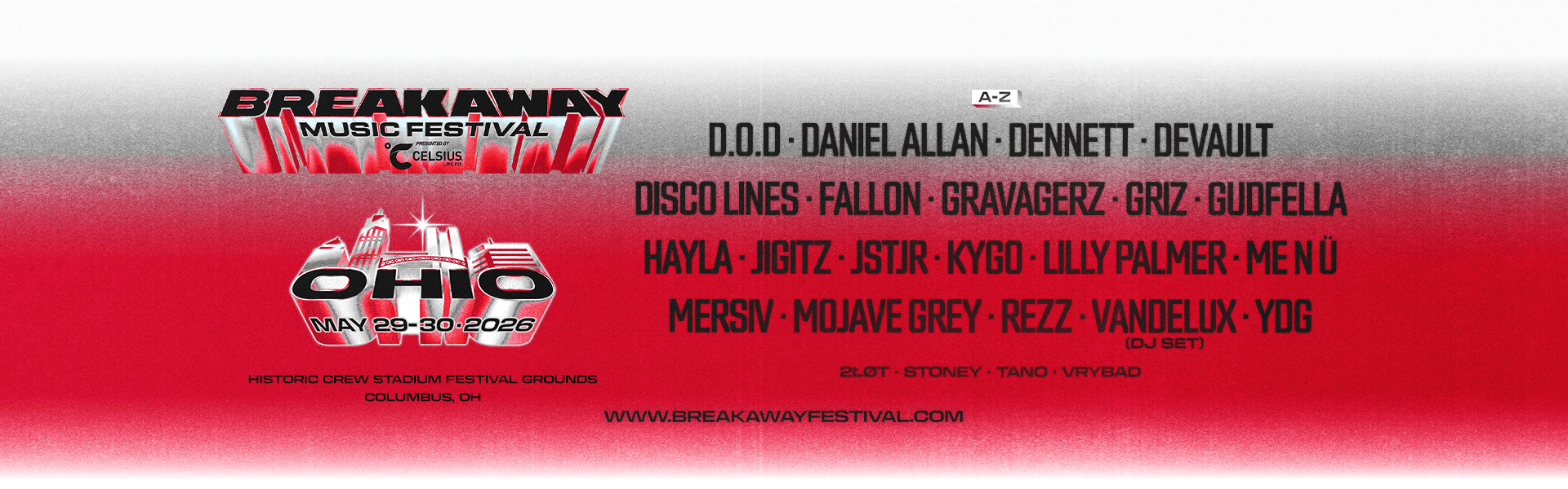 Breakaway Music Festival Ohio 2026 event banner