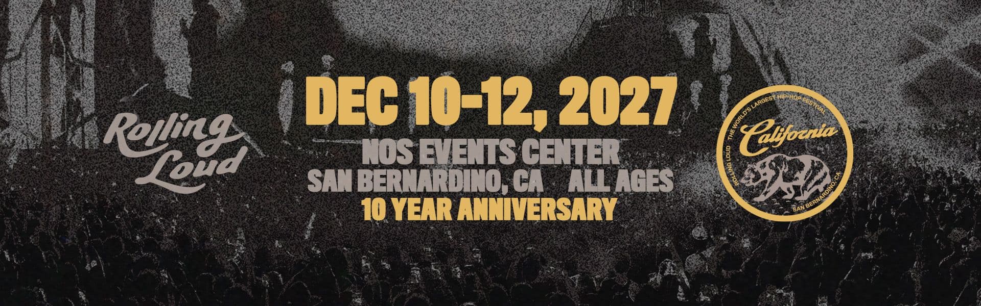 Rolling Loud California 2027 event banner
